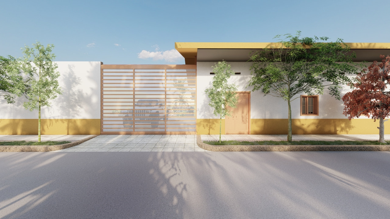 Render fachada vivienda en Carmen de Apicalá