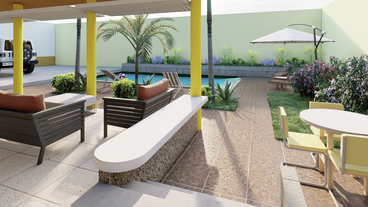 Render área social vivienda Carmen de Apicalá