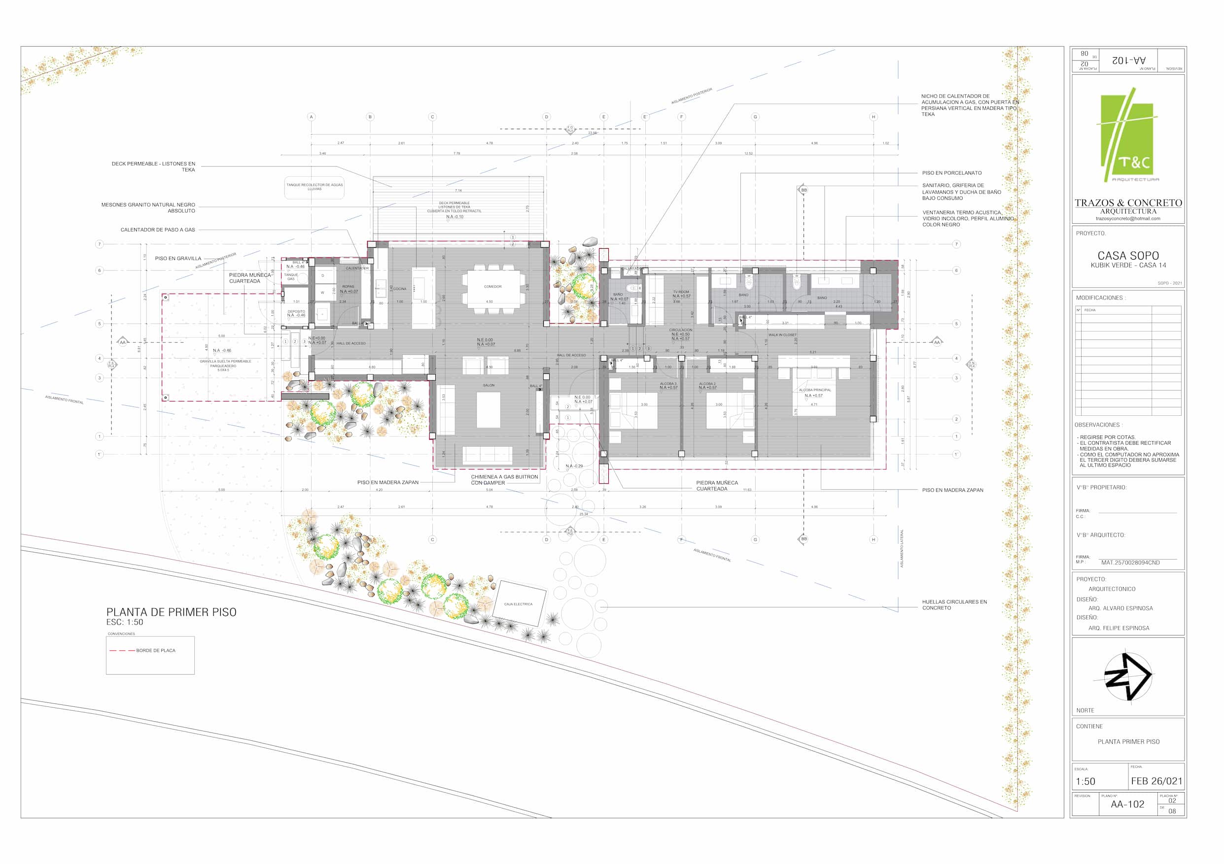 Planos arquitectónicos diseño vivienda