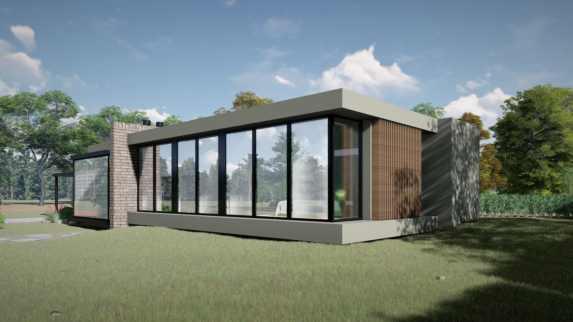 Render de diseño arquitectónico de vivienda