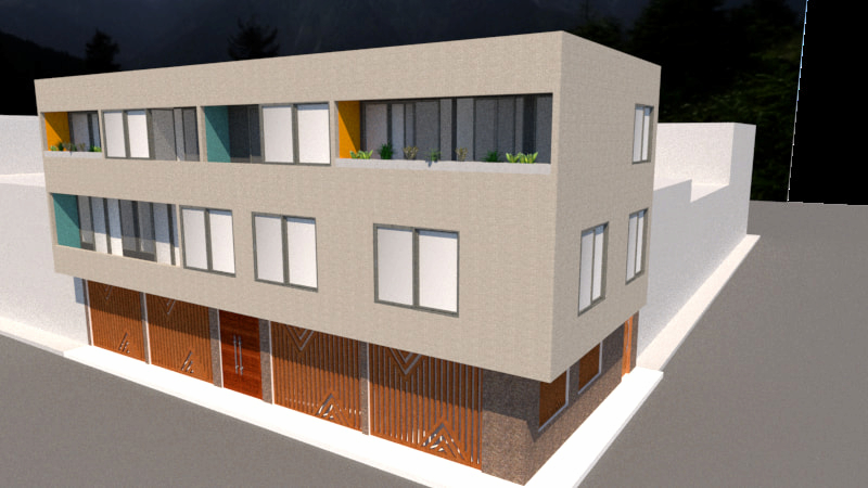 Render arquitectónico edificio Puerto Gaitán