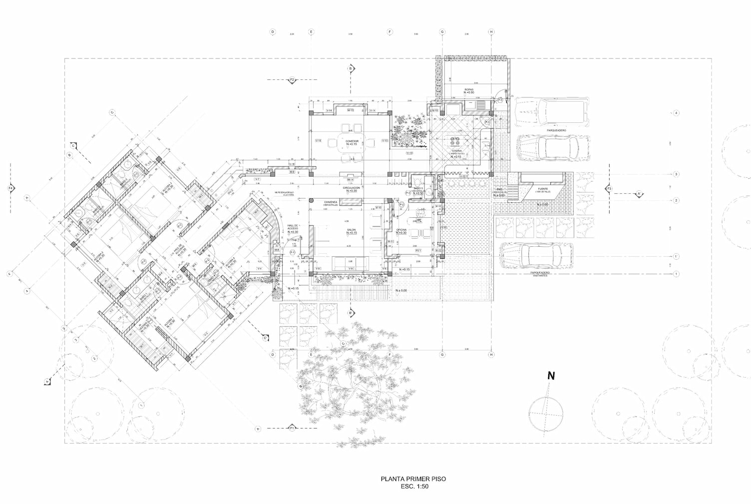 Planos arquitectónicos de vivienda campestre