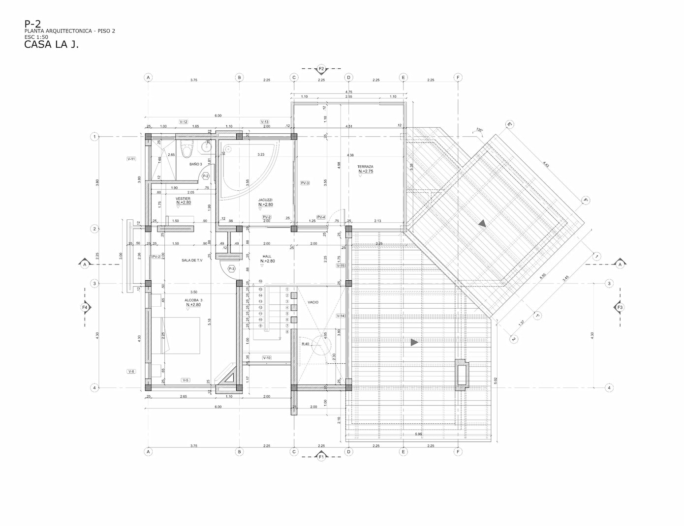 Planos arquitectónicos diseño de vivienda unifamiliar en la calera